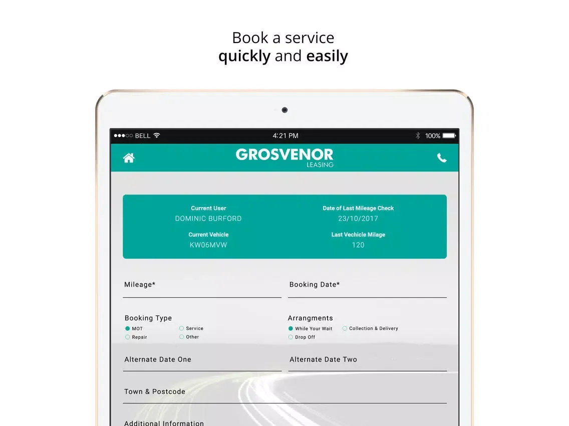 Capturas de tela do Grosvenor Driver Services iPad 