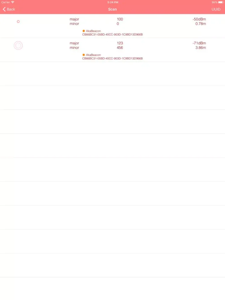 AkaBeaconManager iPad  스크린샷