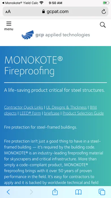 Скриншоты Monokote® Yield Calc