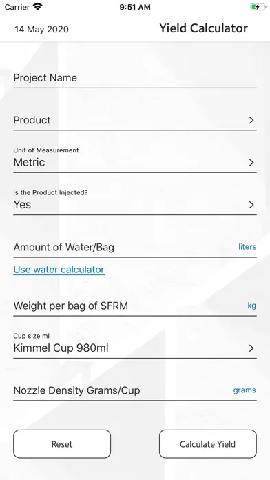 Скриншоты Monokote® Yield Calc