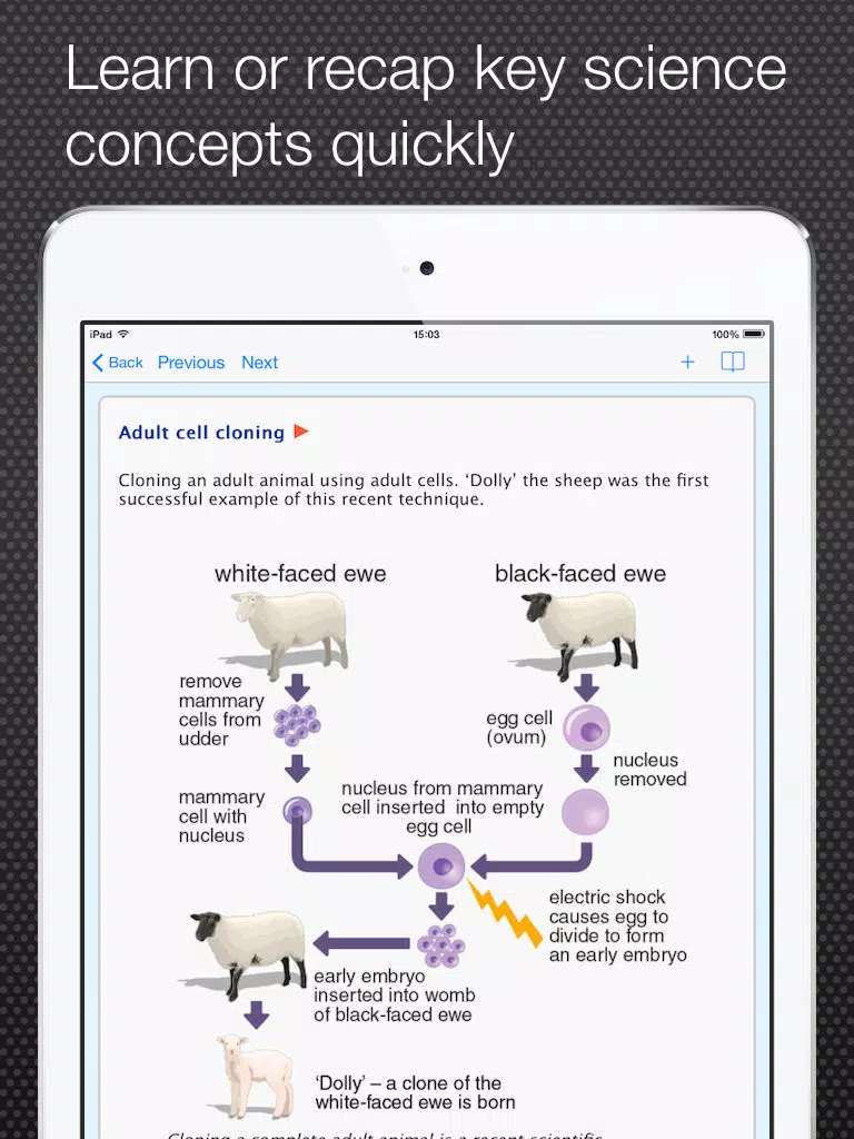Capturas de tela do School Science Glossary Lite iPad 