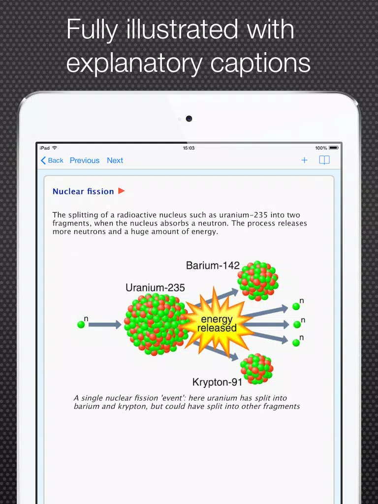 Capturas de tela do School Science Glossary Lite iPad 