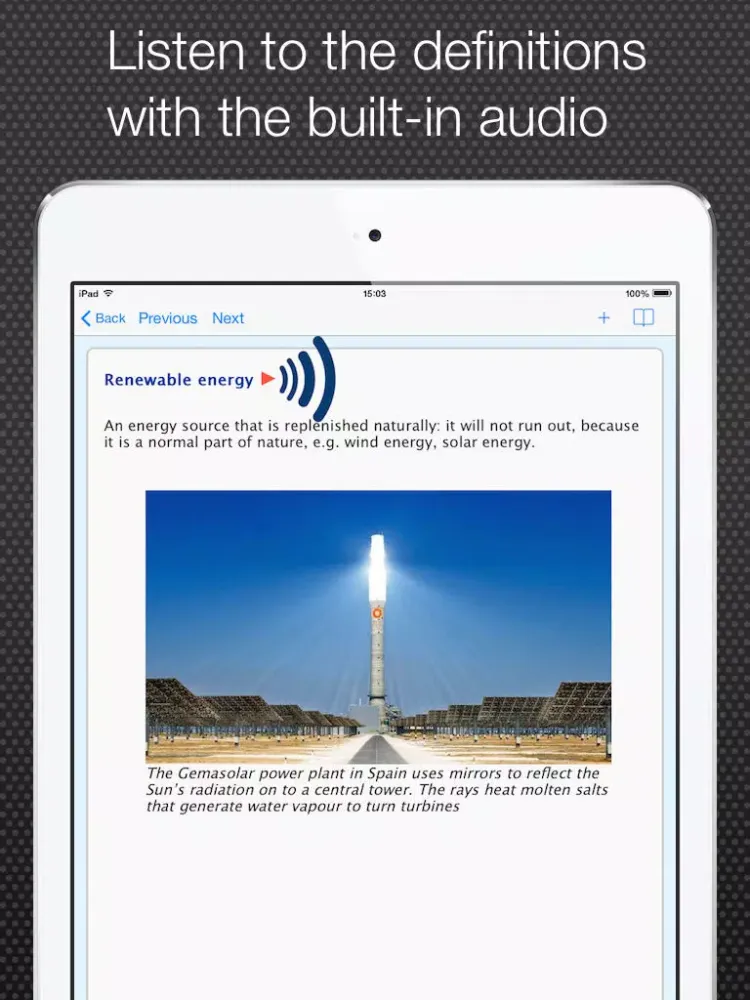 Tangkapan layar School Science Glossary Lite iPad 