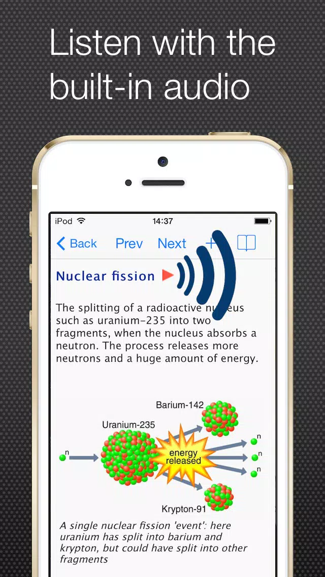 Capturas de tela do School Science Glossary Lite