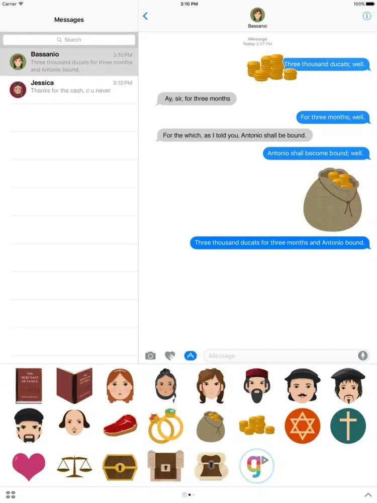 GCSEPod Stickers: The Merchant of Venice iPad 应用截图