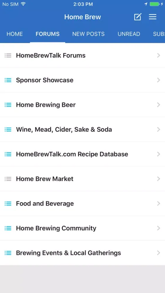 Ảnh chụp màn hình của HomeBrewTalk Mobile Forum