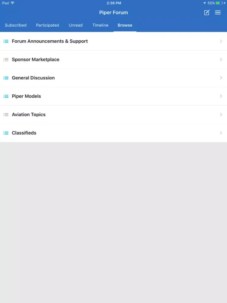 Piper Airplane Forum iPad  سکرین شاٹس