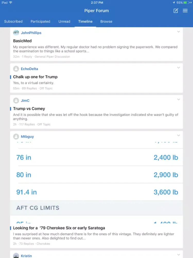 Piper Airplane Forum iPad  سکرین شاٹس