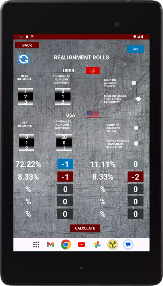 Tangkapan skrin Twilight Struggle Calculator