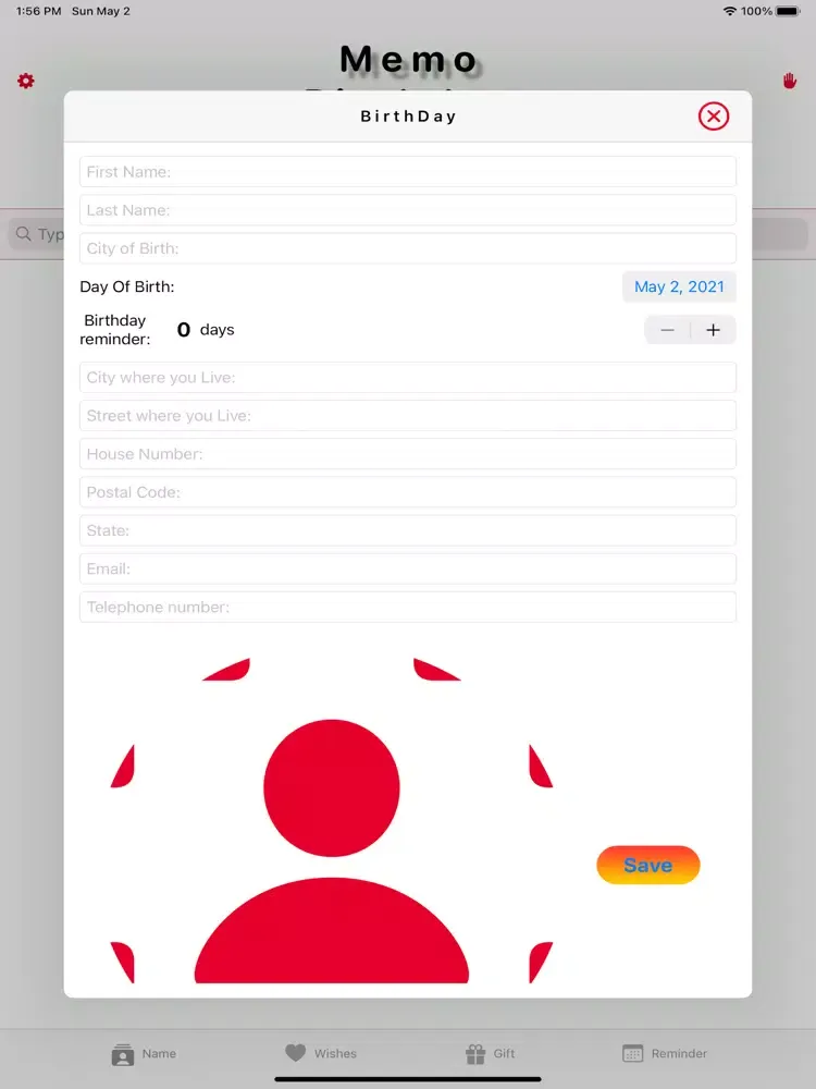Memo Birthday iPad 應用截圖