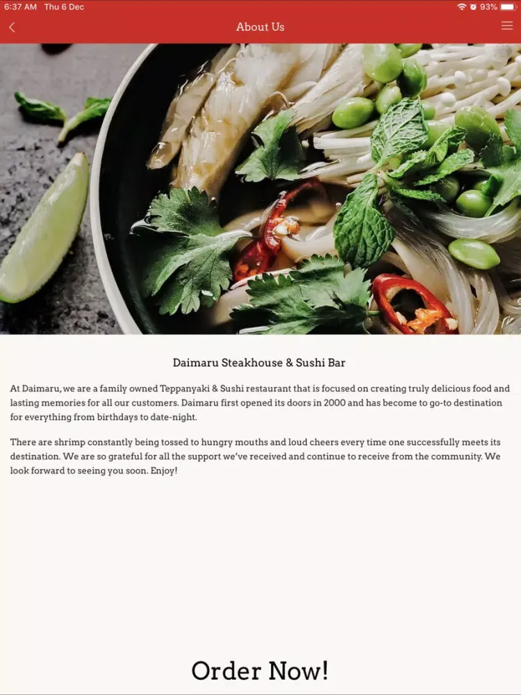 Daimaru Steakhouse & Sushi Bar iPad 应用截图