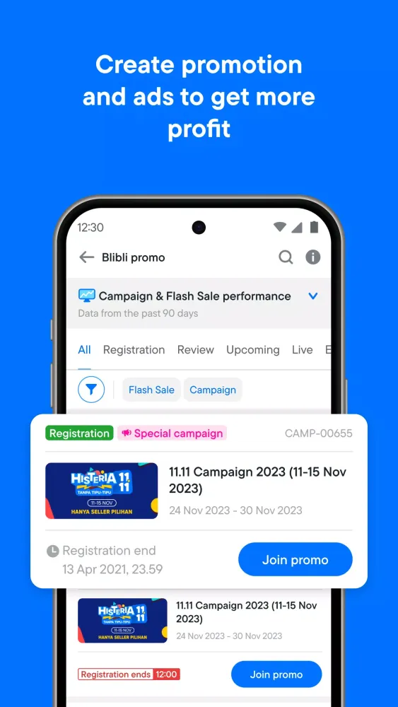 ภาพหน้าจอของ Blibli Seller Center