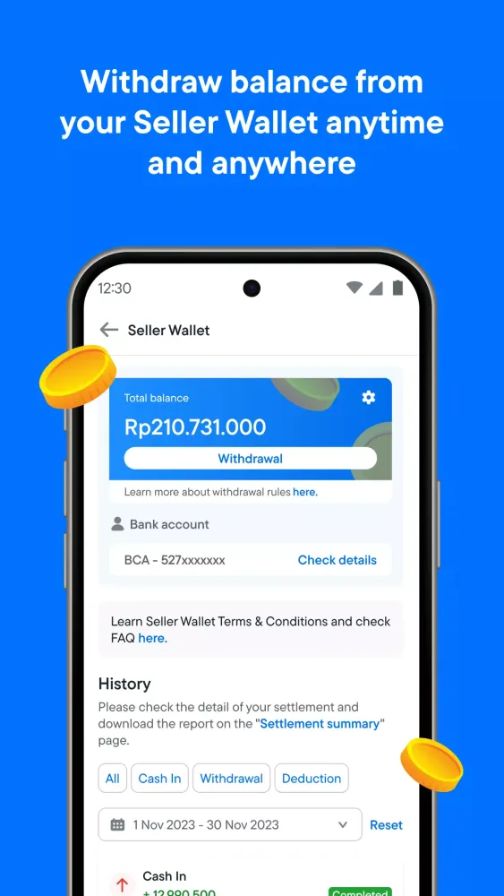 ภาพหน้าจอของ Blibli Seller Center