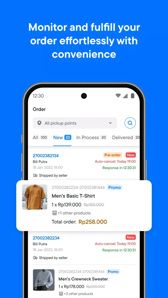 ภาพหน้าจอของ Blibli Seller Center