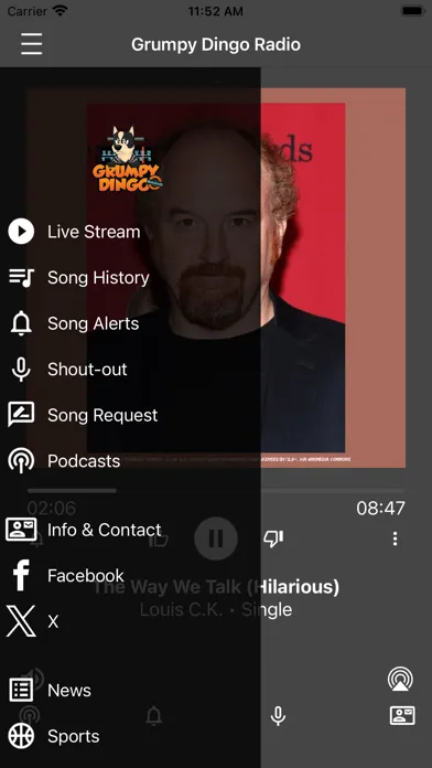 Ảnh chụp màn hình của Grumpy Dingo Radio