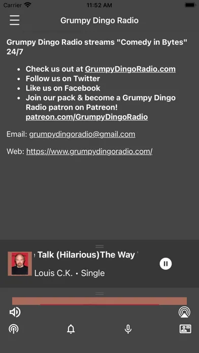 Ảnh chụp màn hình của Grumpy Dingo Radio