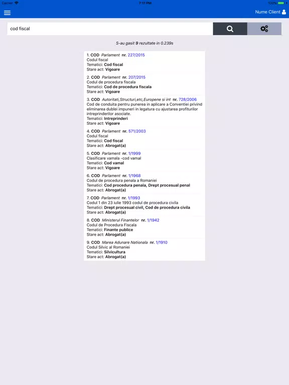 Capturas de pantalla de Lex Progam Legislativ iPad 