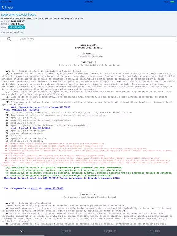 Capturas de pantalla de Lex Progam Legislativ iPad 