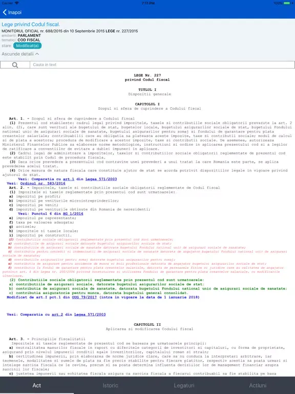 Screenshot di Lex Progam Legislativ iPad 