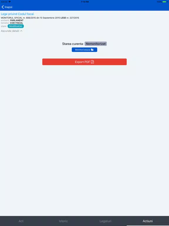 Capturas de pantalla de Lex Progam Legislativ iPad 