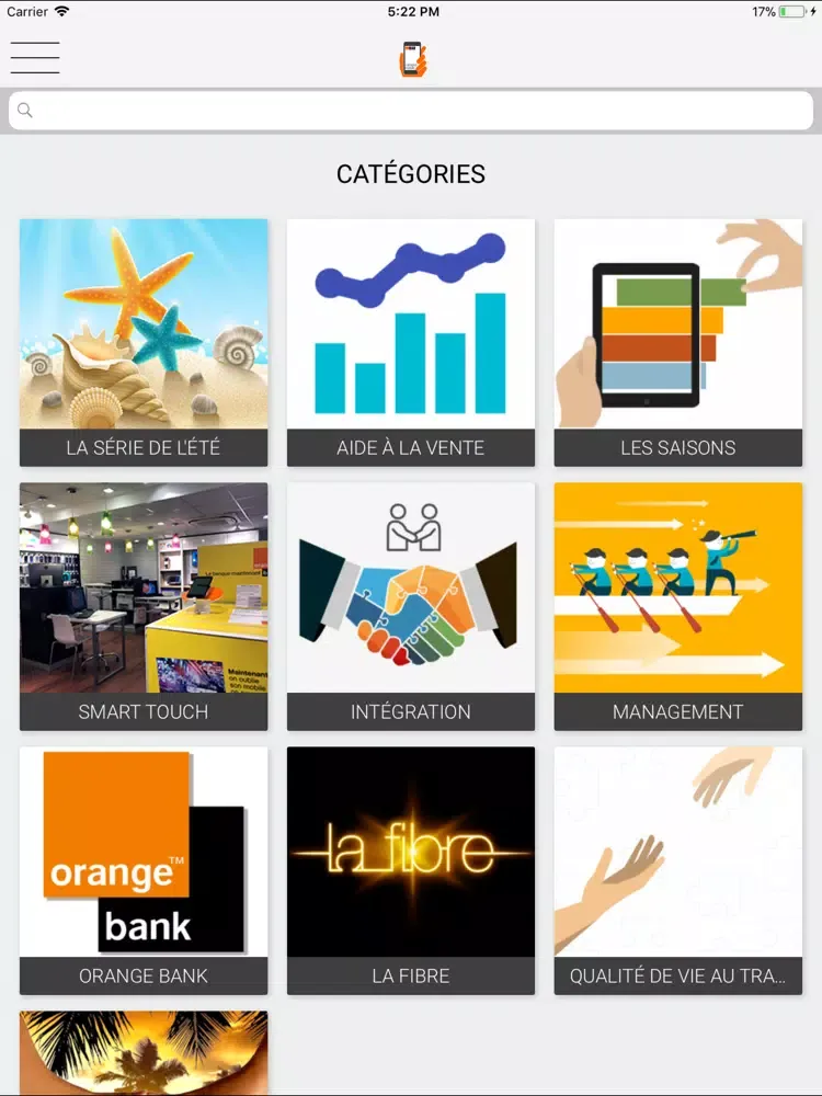 Capturas de tela do campus mobile iPad 