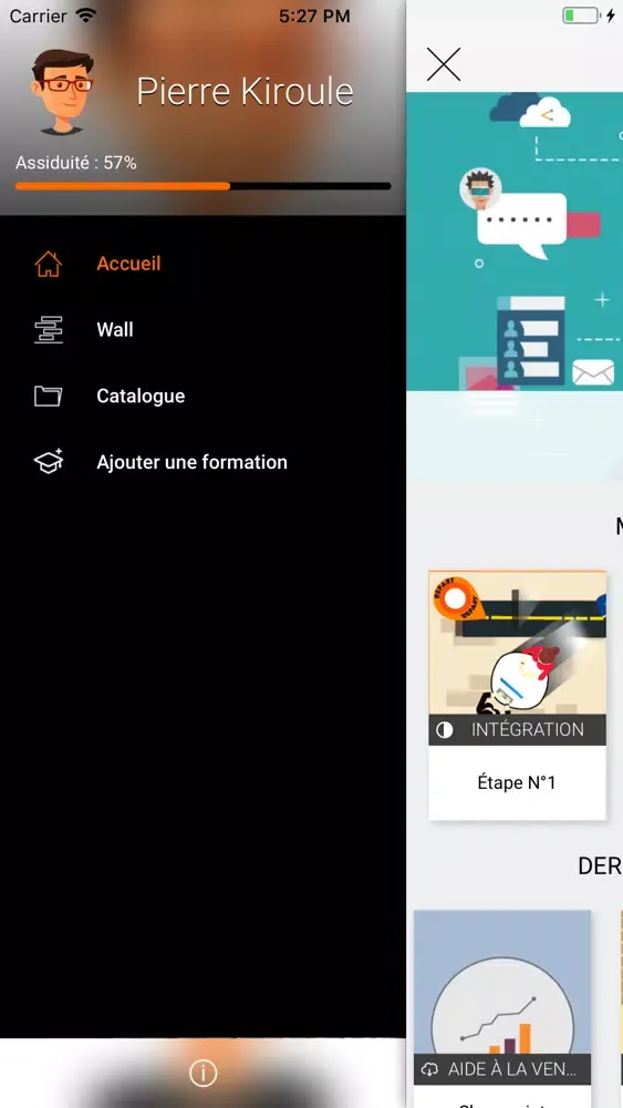 Capturas de tela do campus mobile