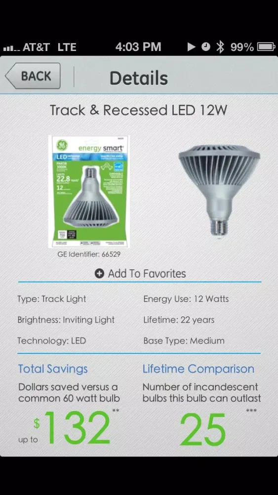 Capturas de pantalla de GE Walmart Bulb Finder