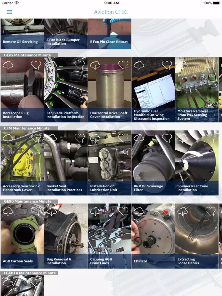 GE and CFM Maintenance Minute iPad  Screenshots