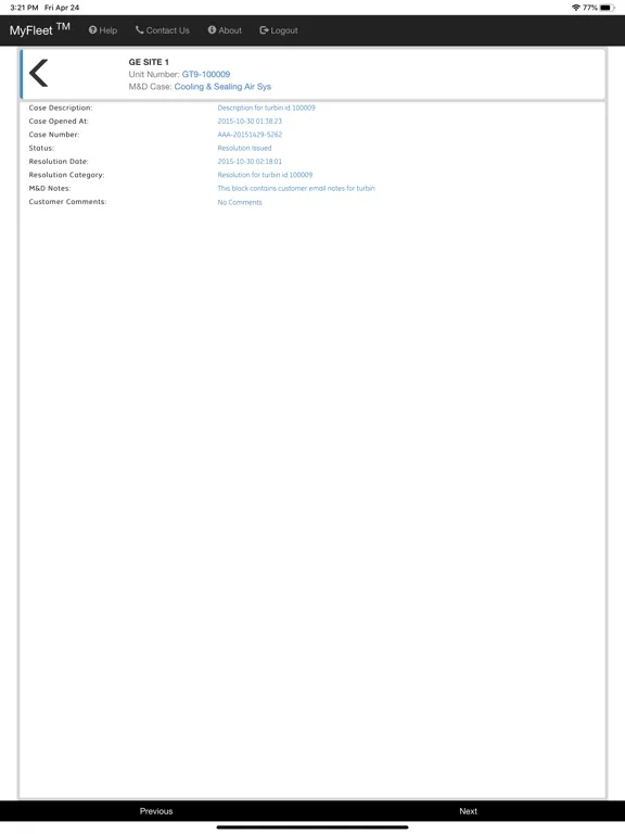 GE MyFleet iPad  स्क्रीनशॉट