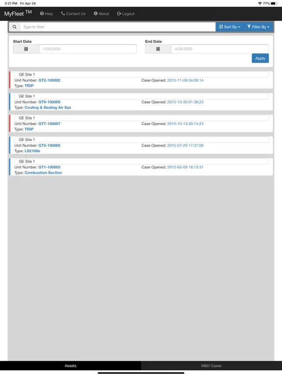 GE MyFleet iPad  स्क्रीनशॉट