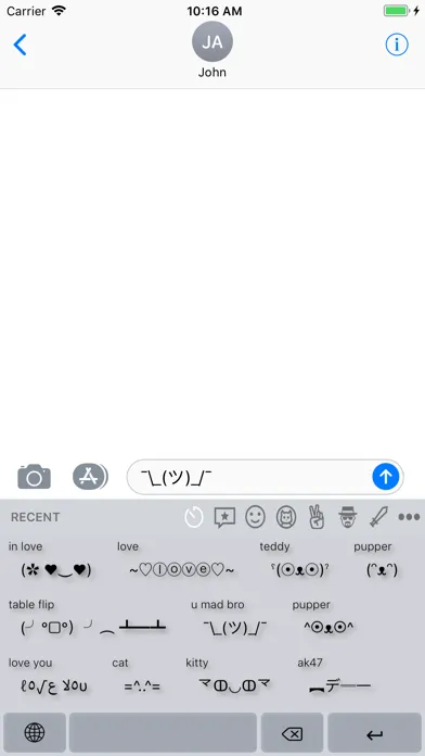 Tangkapan skrin Textmoji - Unicode Arts