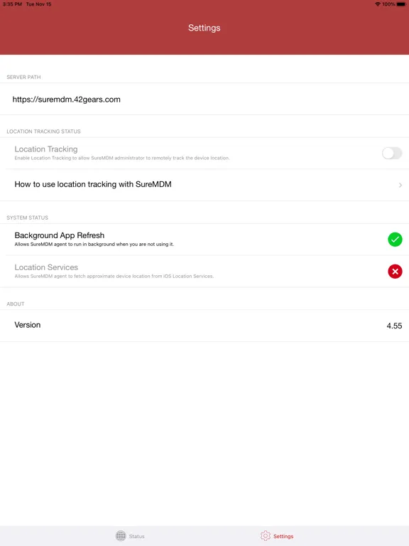 SureMDM Agent iPad  স্ক্রিনশট