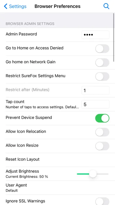 SureFox Kiosk Browser Screenshots