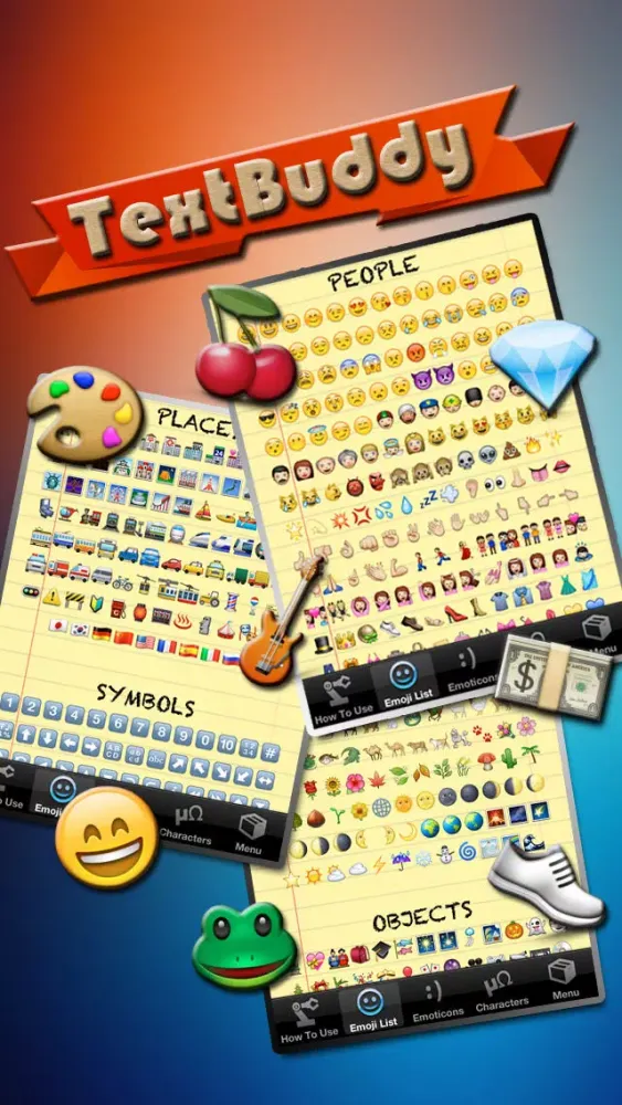 Text Buddy - An Email and Text Enhancement App - Emojis, Emoticons, Characters, & More!应用截图