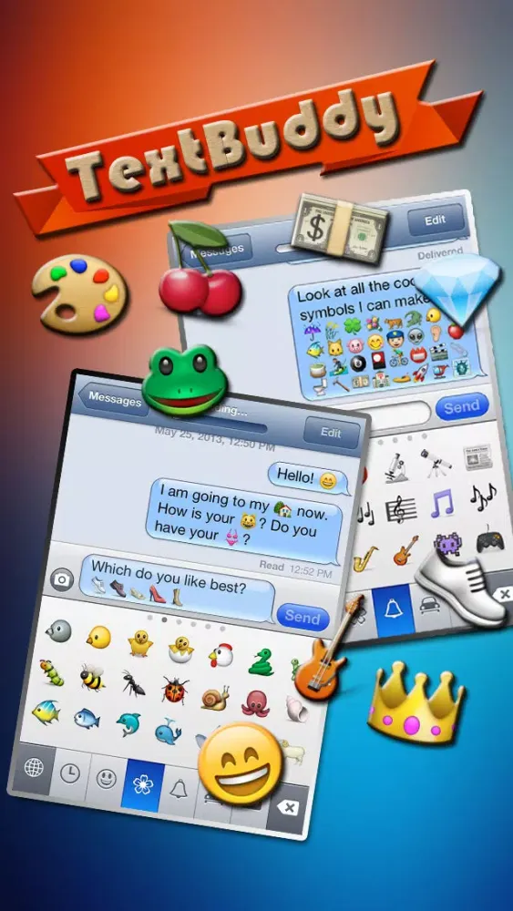 Text Buddy - An Email and Text Enhancement App - Emojis, Emoticons, Characters, & More!应用截图