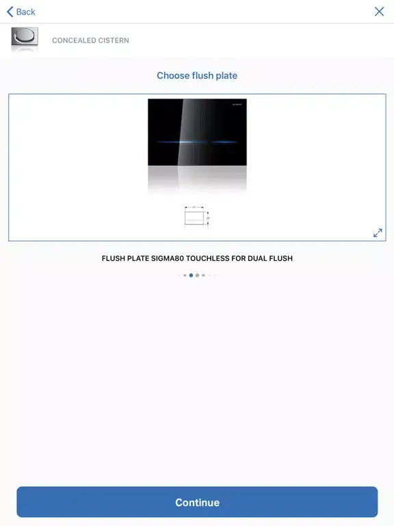 Capturas de tela do Geberit Pro iPad 