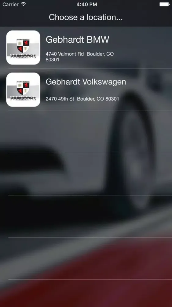 Captures d'écran de Gebhardt Automotive Group DealerApp