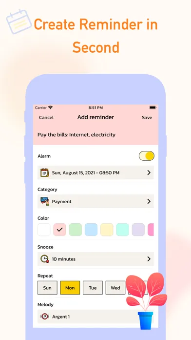 Due Alarms: Reminders + Timers स्क्रीनशॉट