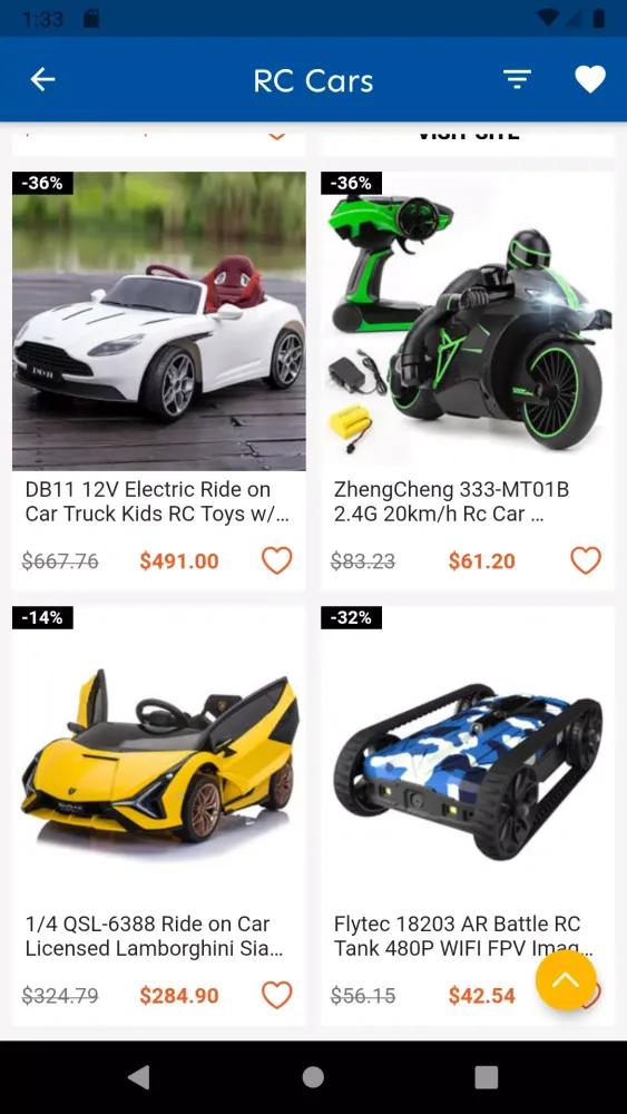 Tangkapan layar RC Cars