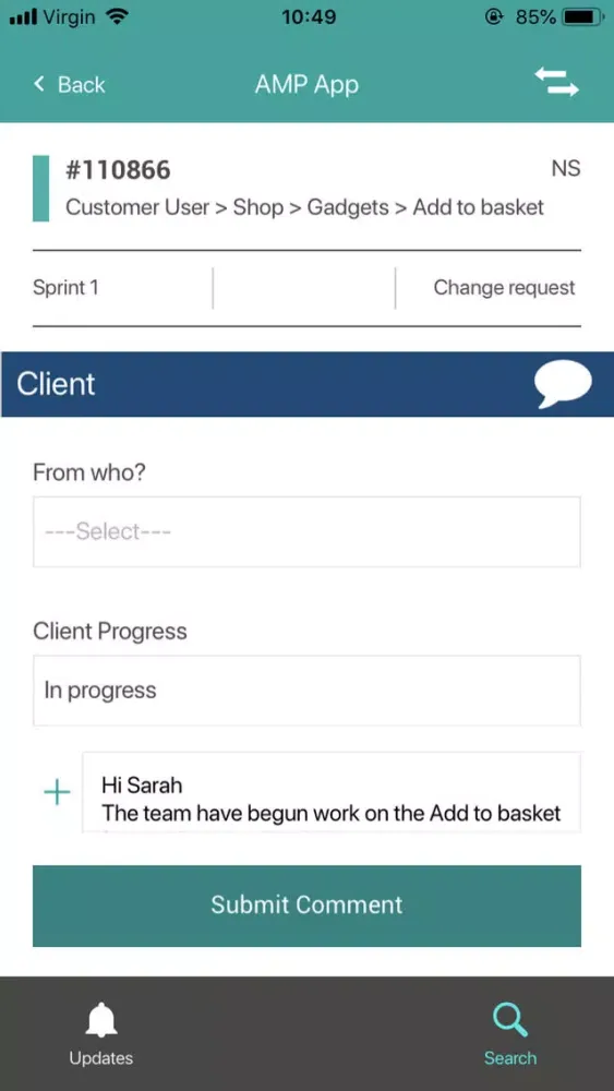 Tangkapan layar AMP App