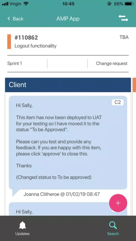 Tangkapan layar AMP App