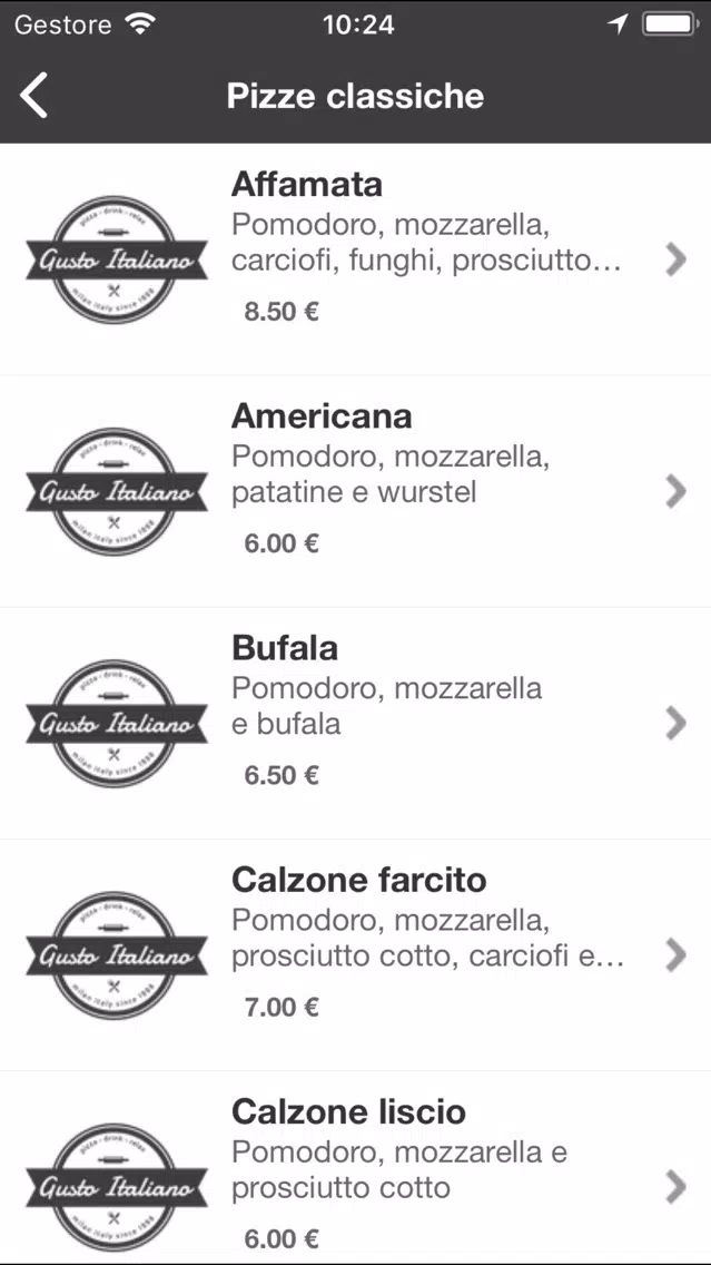 Pizza Gusto Italiano應用截圖