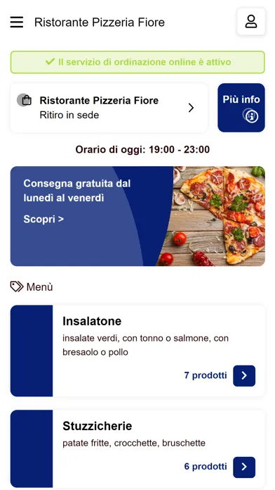 Captures d'écran de Pizzeria Fiore