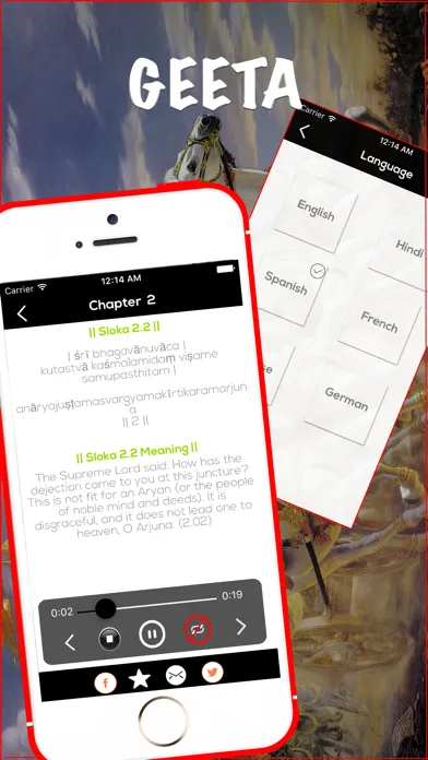 Shrimad Bhagavad Geeta - Audio & Text Screenshots