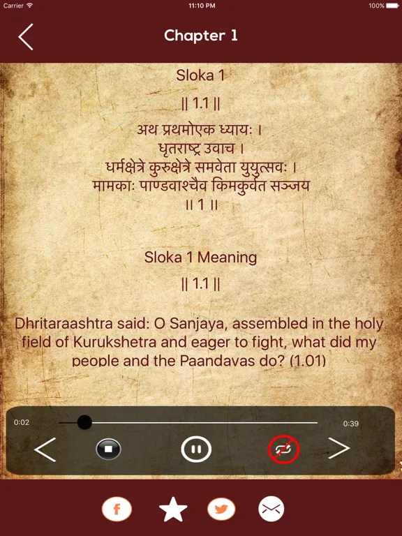 Bhagavad Gita Saar Hindi iPad 應用截圖