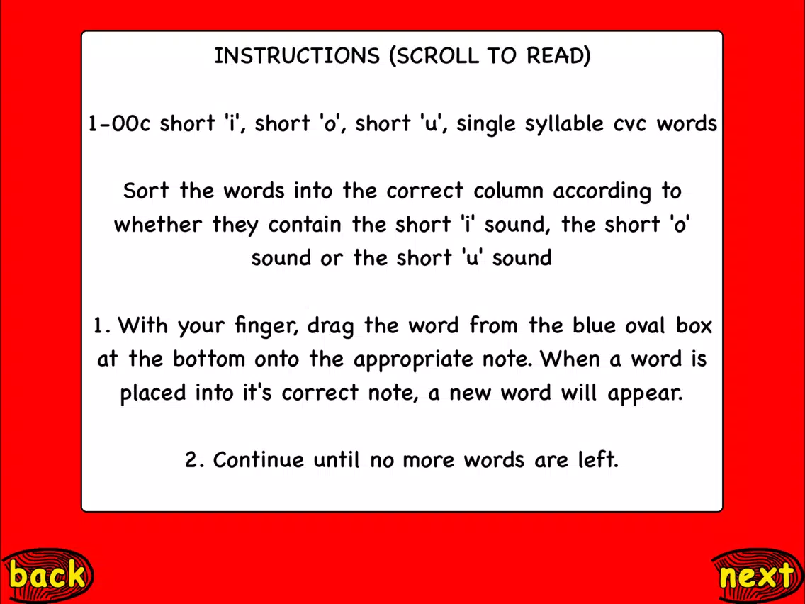 Ảnh chụp màn hình của Word Sort Wizard LITE iPad 