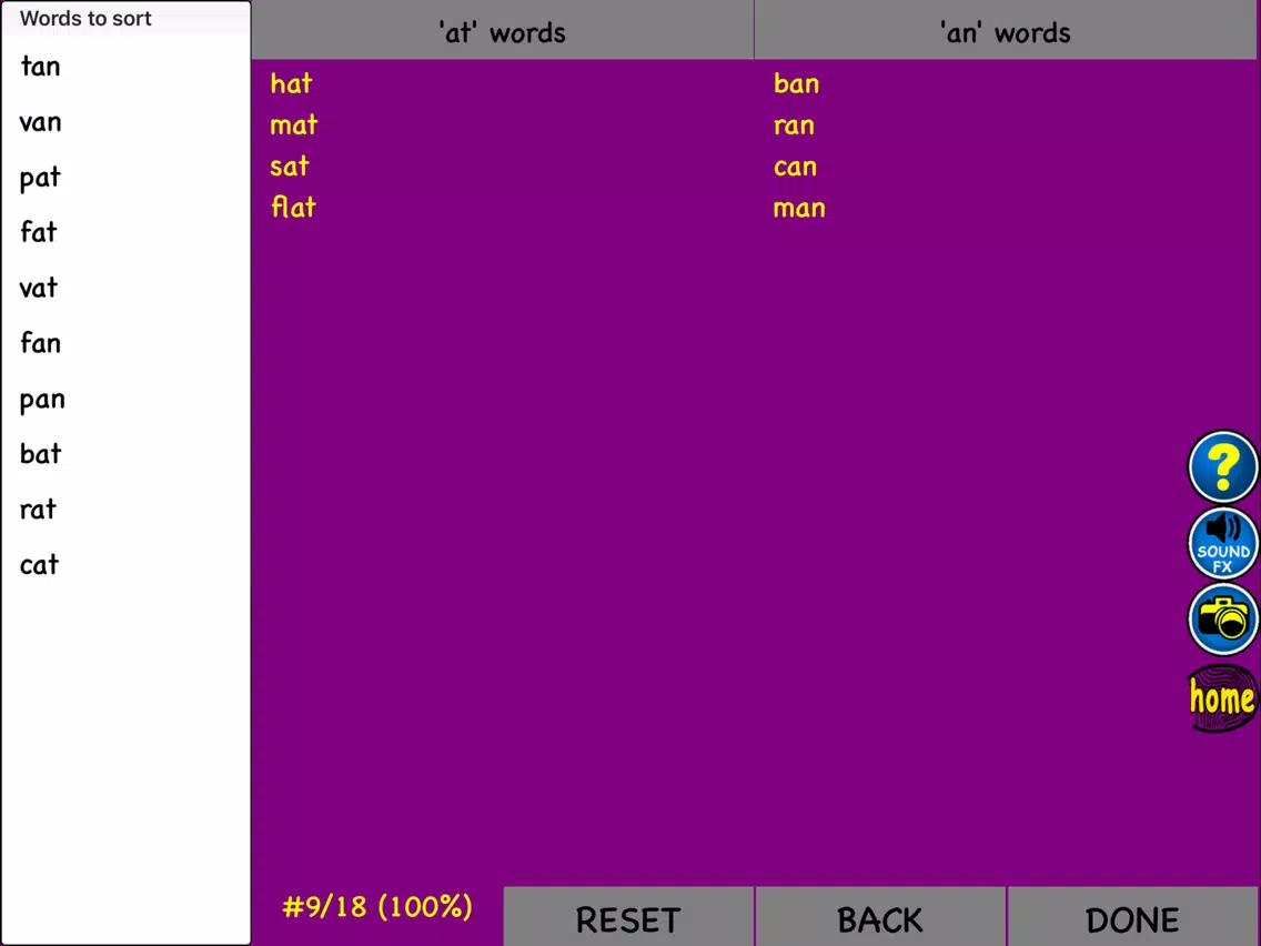 Ảnh chụp màn hình của Word Sort Wizard LITE iPad 