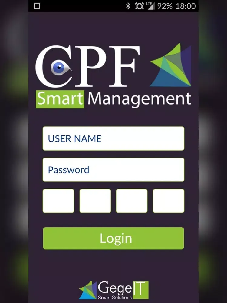 Capturas de tela do CPF - Smart Management iPad 