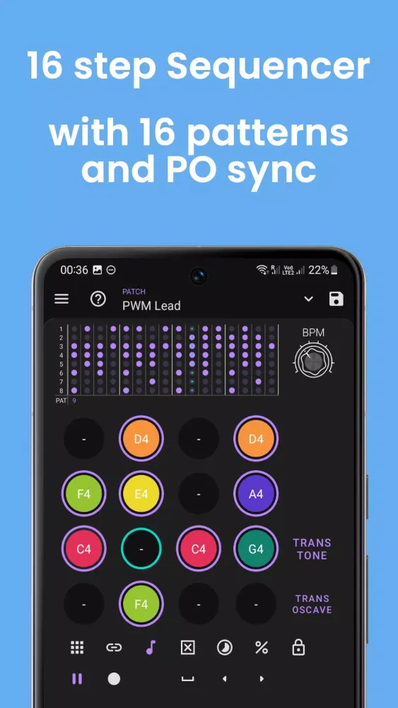 Tangkapan layar Digitron Synthesizer