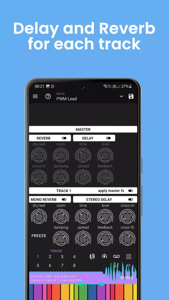 Tangkapan layar Digitron Synthesizer